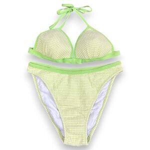 Vintage 1990's deadstock green textured bikini